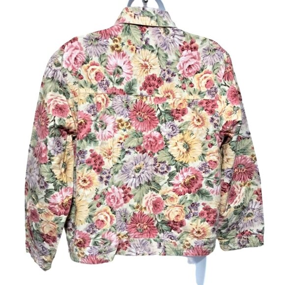 New Identity Women's Floral Cotton Jacket Size L - Picture 3 of 12